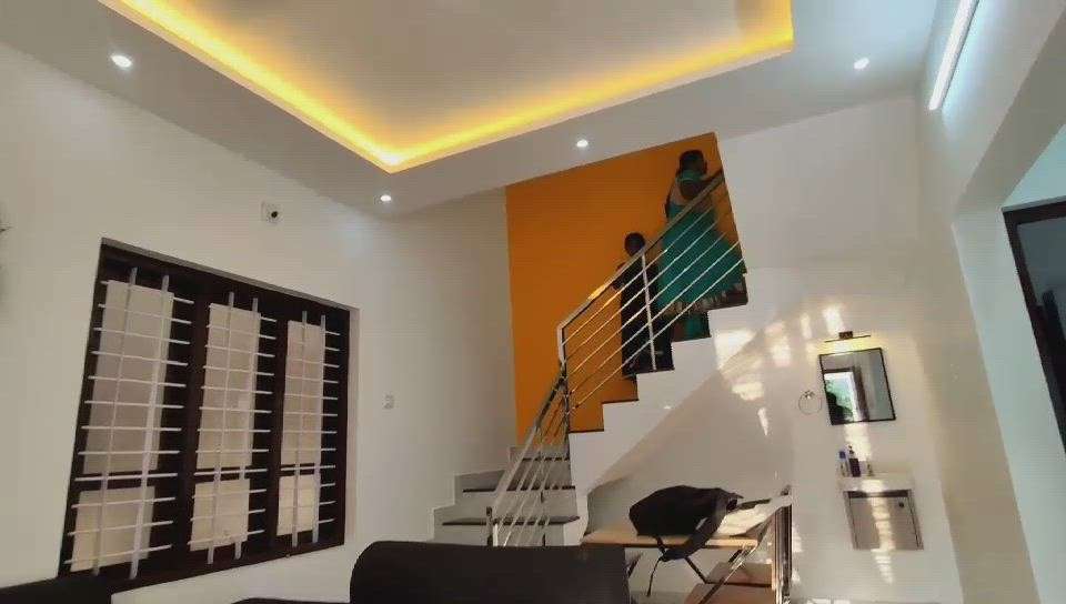 Living, Furniture, Staircase, Ceiling Designs by Architect ProArch Design Build, Thiruvananthapuram | Kolo