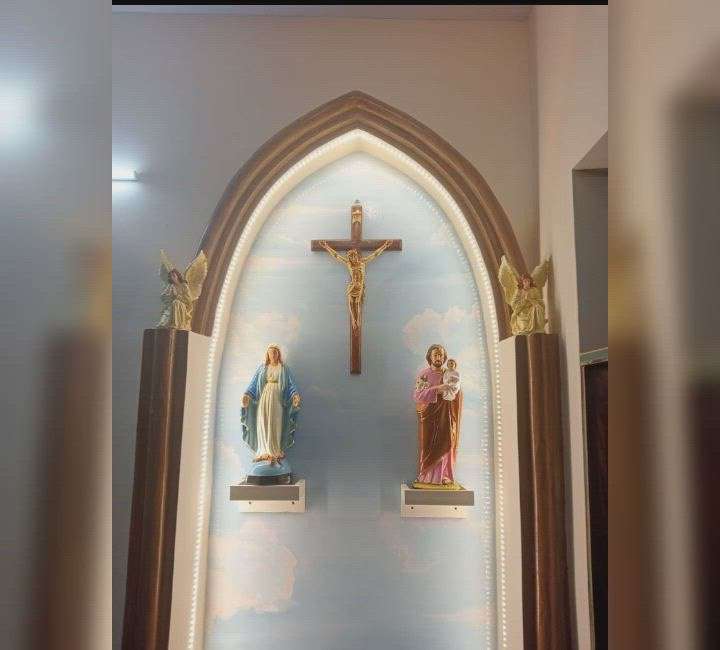 Wall, Exterior, Prayer Room, Ceiling Designs by Contractor Biju kk Biju kk, Kottayam | Kolo