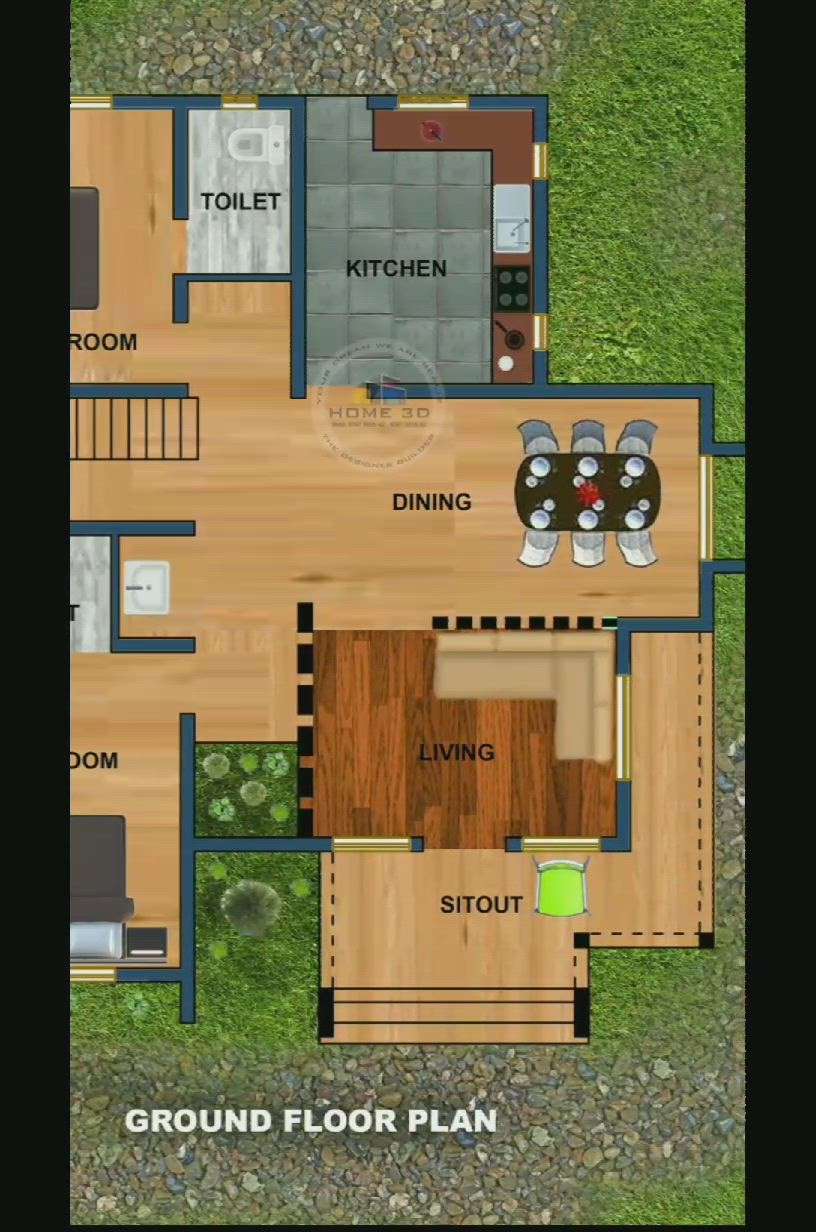 Plans, Exterior Designs by Civil Engineer Home 3D, Malappuram | Kolo