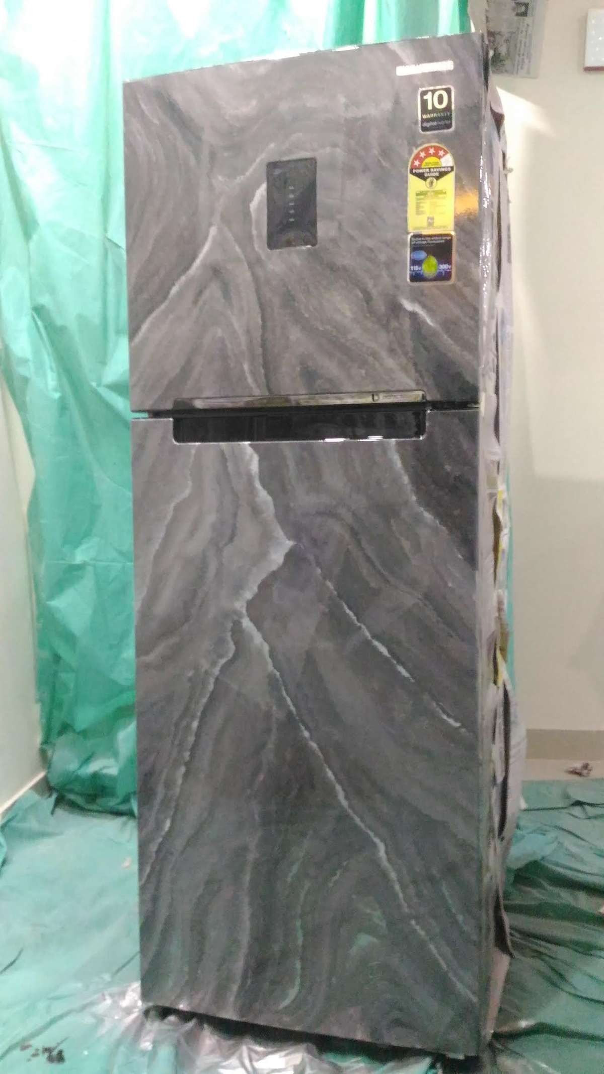 fridge marble color pu glossy finishing