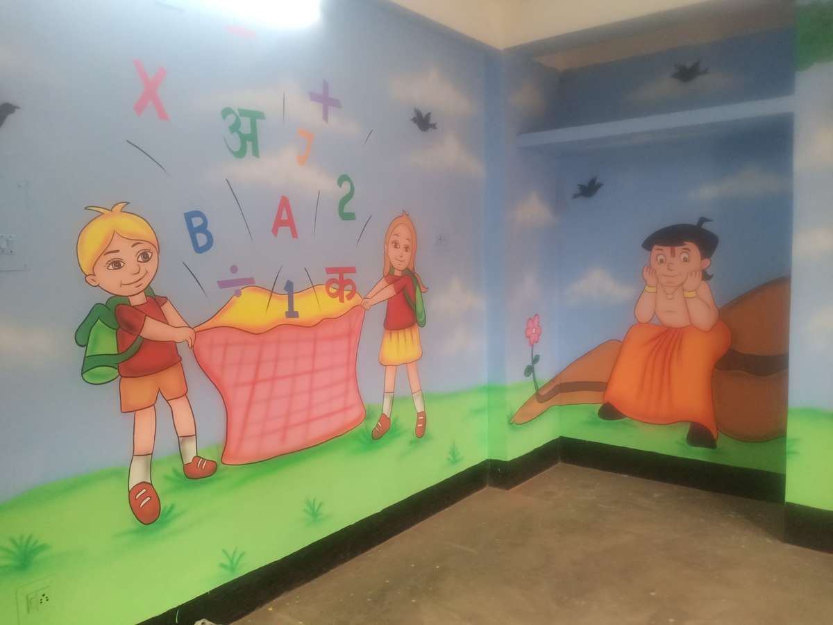Wall Designs by Painting Works Play School Wall Cartoon artist, Delhi | Kolo
