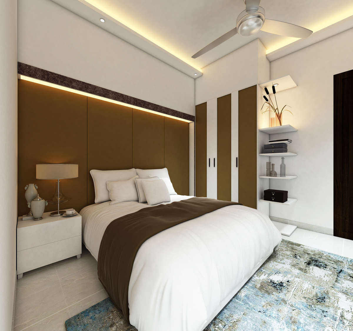 Bed room interior 
Contact for interior designing