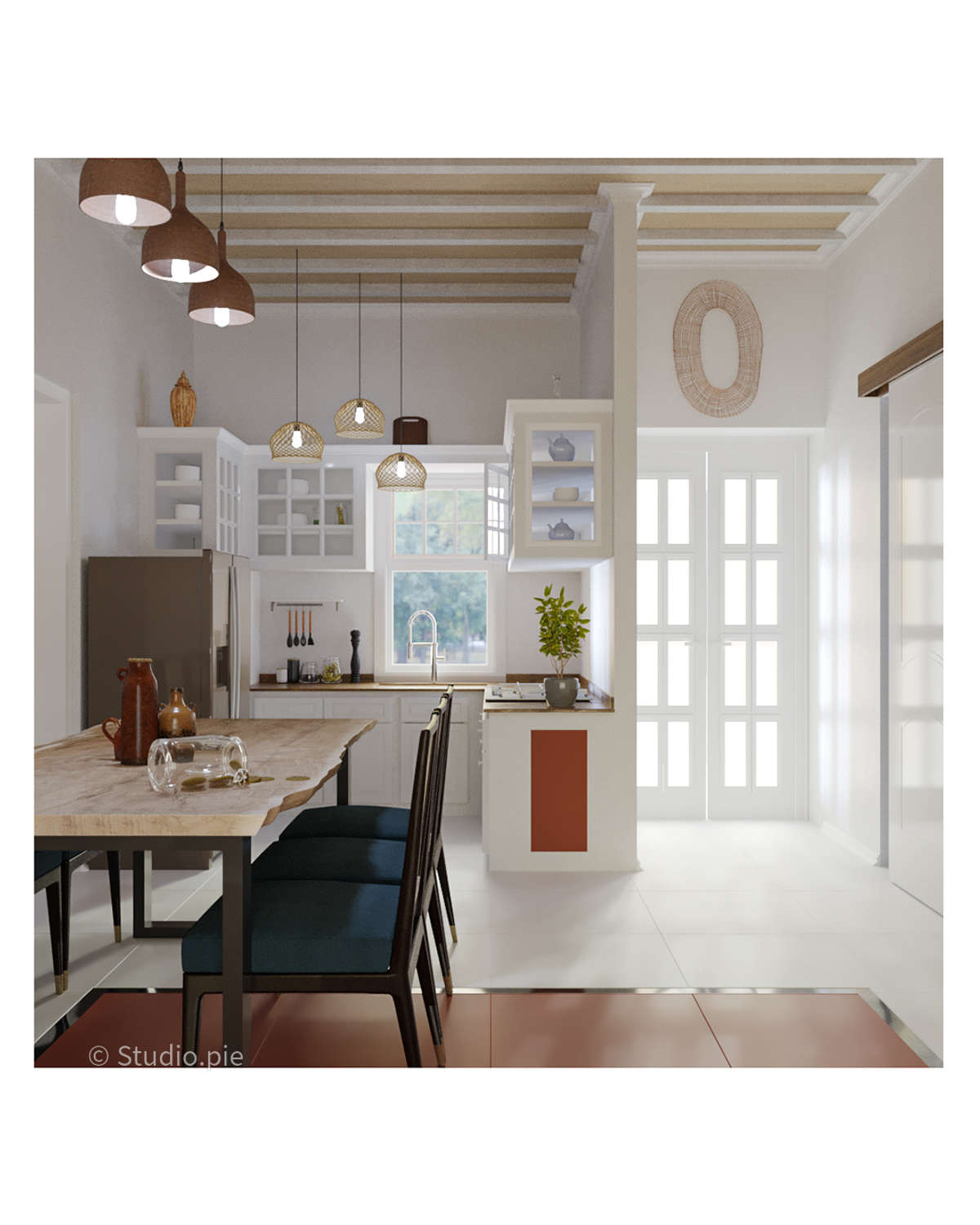 Dining cum kitchen. 
Interior design. 
Wagamon.
Studio.pie
