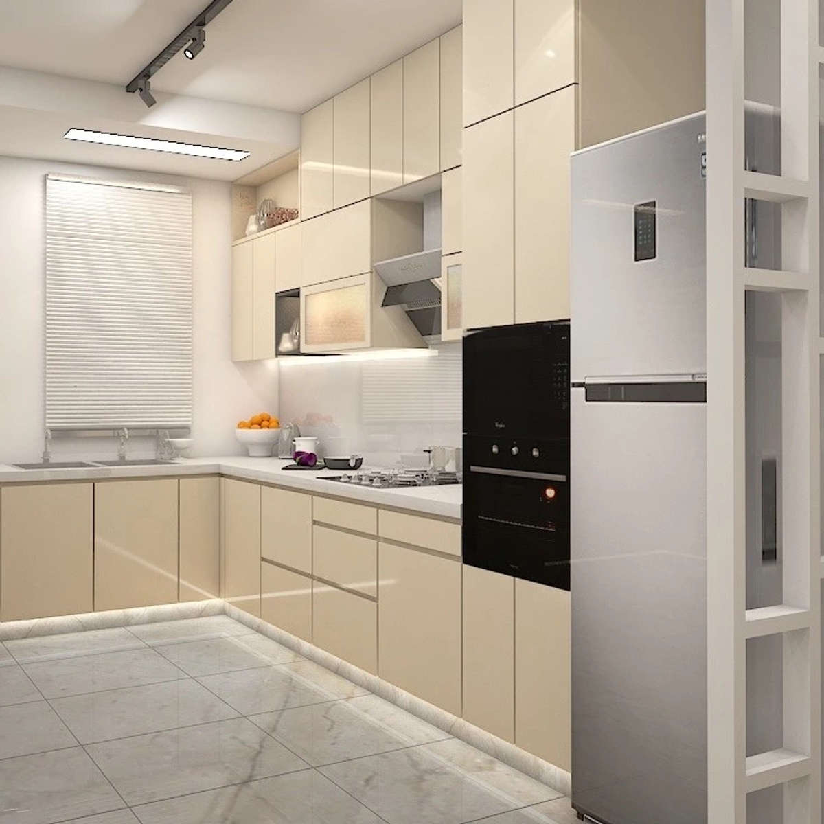 We have created a 3d model of the modular kitchen.
#ModularKitchen