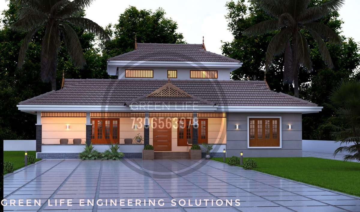 2550 sqft Traditional Single Storey Kerala style Home Design
Modern Style interior.
Plot : West Facing.
Owner: Padmakumar 
Location: veeyapuram
Sit Out
Living
Dining
Kitchen
Utility
Work Area
Pooja Room
Common Toilet
Court Yard
4 Bed with Attached
ðŸ“±7306563978
www.glekerala.com
#keralahome #keralahomeplanners