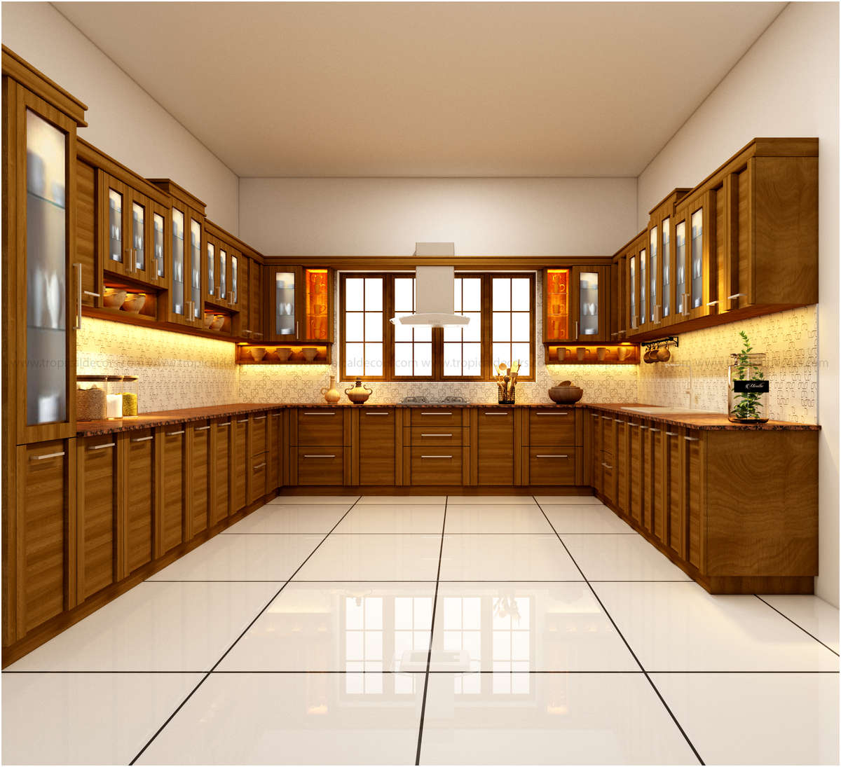 wooden kitchen.  3d design