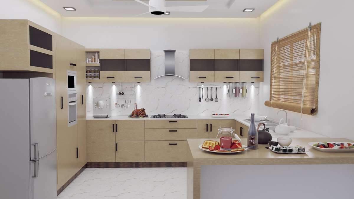 Kitchen, Lighting, Storage Designs by Interior Designer manu vishnu