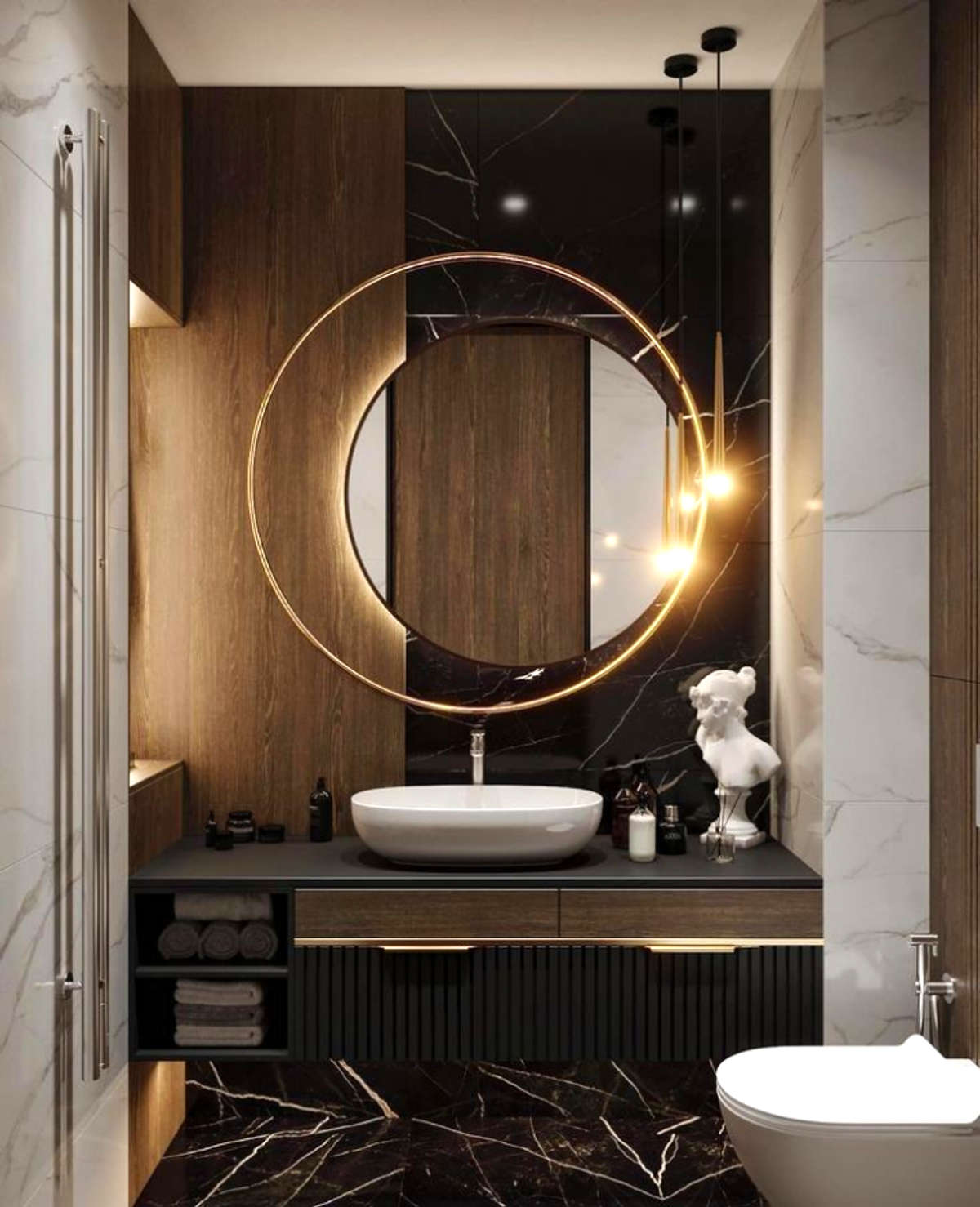 Vanity and mirror design in bathroom and toilet

#mirrorunit #Washroom #washbasin #vanitydesigns #vanityideas #BathroomDesigns #BathroomIdeas
