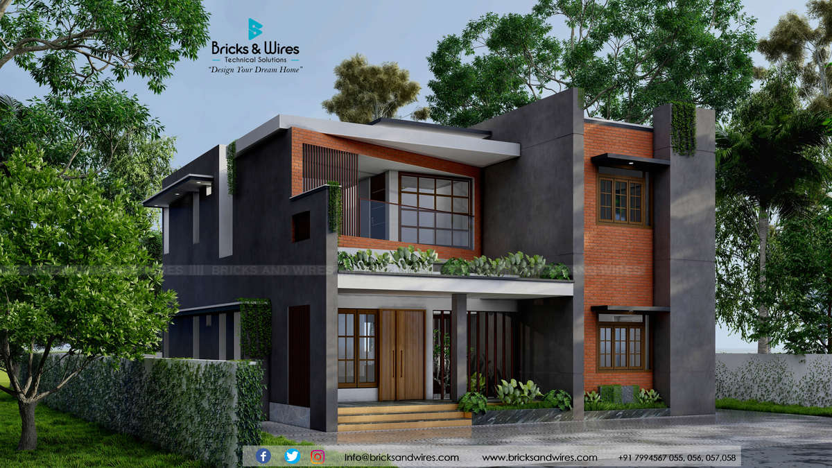 "Beauty perishes in life, but is immortal in art"-Leonardo Da Vinci
A four Bedroom House designed for our client Mr. Arun
Total area:2394 sqft
Place:Kollam

 #Architect #architecturedesigns #exteriors #InteriorDesigner #HouseDesigns #Designs #exteriordesing #exteriordesigns #exterior3D #ElevationHome #FloorPlans #HouseConstruction #bricksandwires