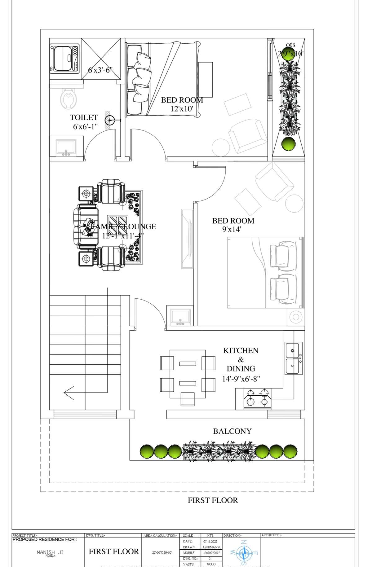 23x40 ft south facing floor plan as per vastu
 #vastu  #FloorPlans  #HouseDesigns  #Architect  #2DPlans 