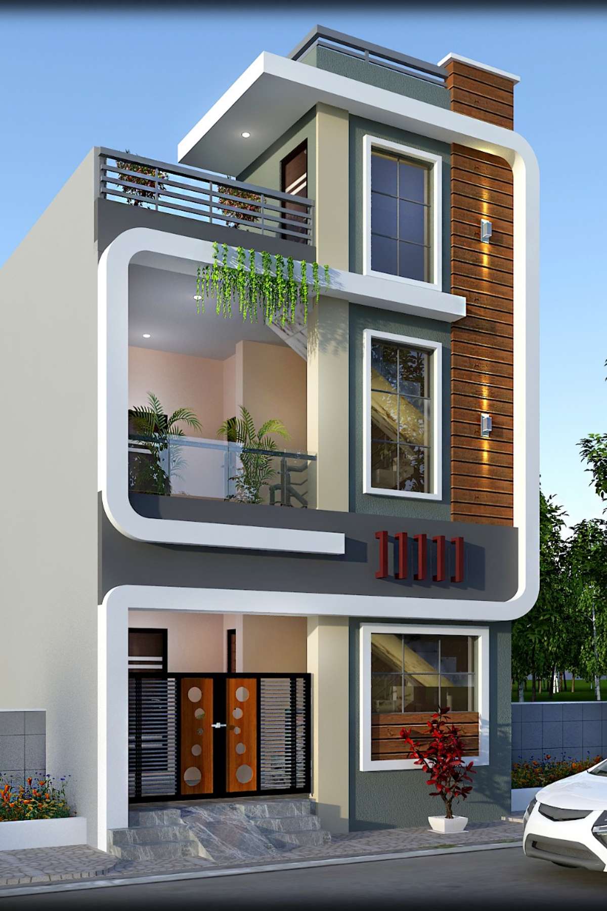 20 X 50 Front Elevation At AvaniGram Khargone 
G+1
 #elevation  #building  #civil_engineer  #designer  #frontElevation