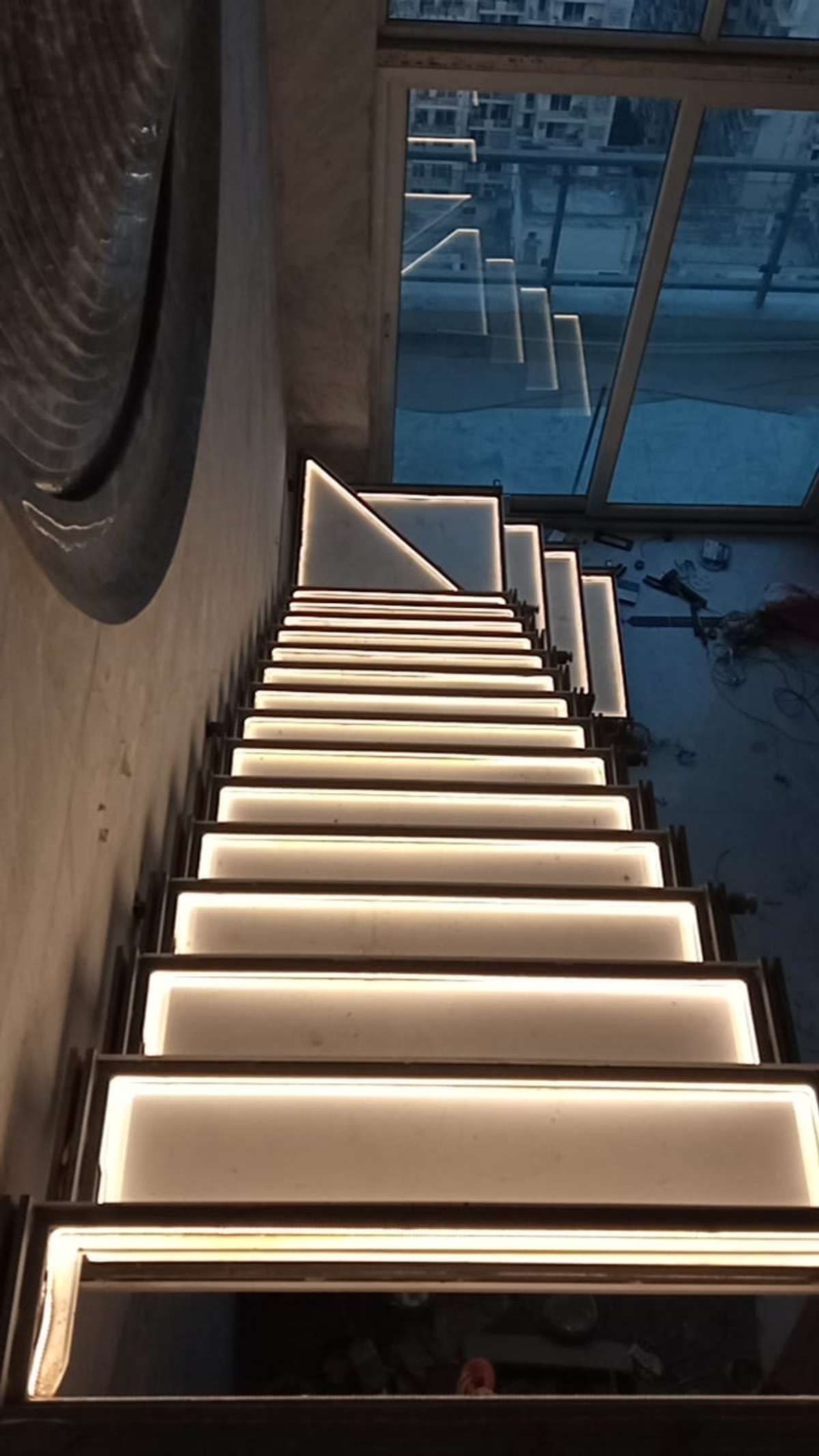 House stair lighting #profilelights  #striplights #tracklights  work by team AEC "Ansari Electrical and Cable" Works.
Contact us, and let your dream home shine like Heaven.
contact us call and WhatsApp at
9968868628, 9891698809