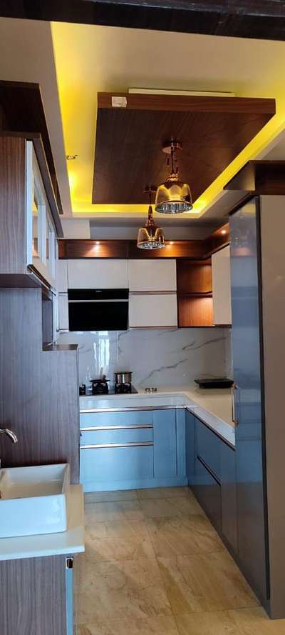 Ceiling, Lighting, Kitchen, Storage Designs by Interior Designer Rohit singh Singh, Gautam Buddh Nagar | Kolo