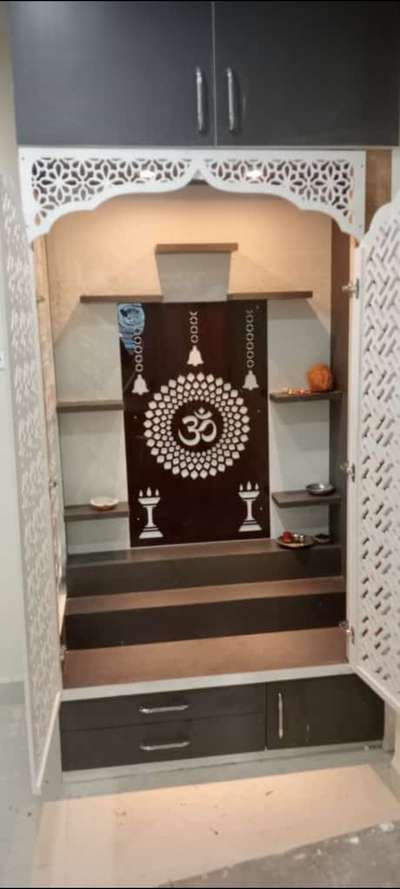Prayer Room, Storage Designs by Interior Designer Shubham CNC CUTTING, Indore | Kolo