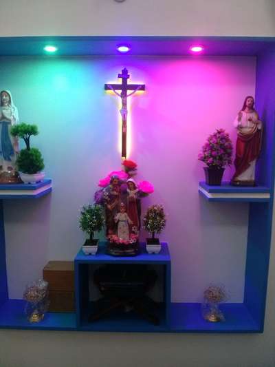 Prayer Room, Lighting, Storage, Home Decor Designs by Plumber ലോറൻസ് ജോർജ്, Kozhikode | Kolo