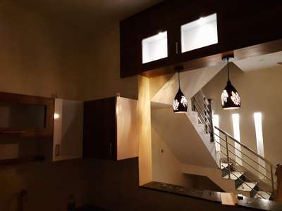 Lighting, Staircase Designs by Contractor SARASWATHY BUILDERS, Kollam | Kolo