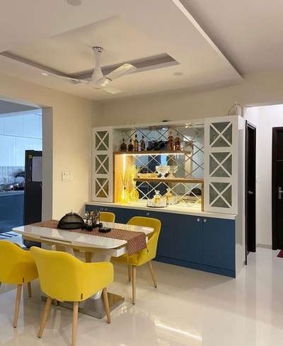 Ceiling, Dining, Furniture, Lighting, Table Designs by Contractor Faruq Saifi, Gautam Buddh Nagar | Kolo