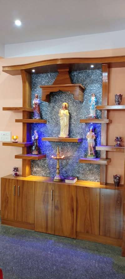 Prayer Room, Storage, Lighting Designs by Contractor sree nath, Kollam | Kolo