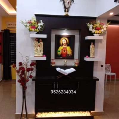 Lighting, Prayer Room, Storage Designs by Interior Designer Kerala modular kitchen and interior, Alappuzha | Kolo