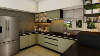 Kitchen, Storage, Window Designs by Architect Ar Jinsan Chacko, Idukki | Kolo