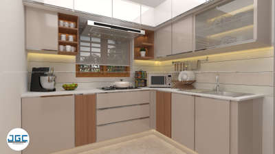 Kitchen, Lighting, Storage Designs by Architect JGC The Complete   Building Solution, Kottayam | Kolo