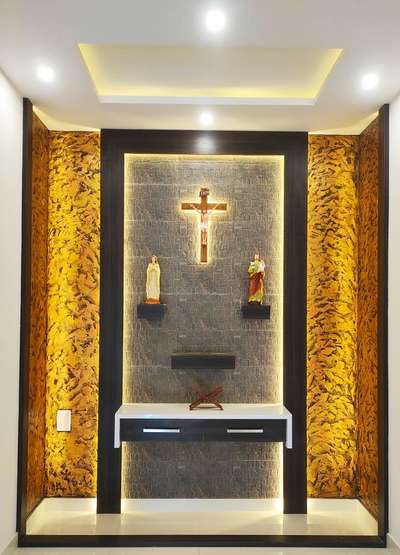 Prayer Room, Ceiling, Lighting Designs by Interior Designer aneesh kr, Kannur | Kolo