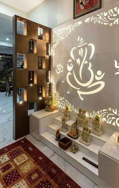 Lighting, Prayer Room, Storage Designs by Contractor Nirnkar Sharma, Delhi | Kolo