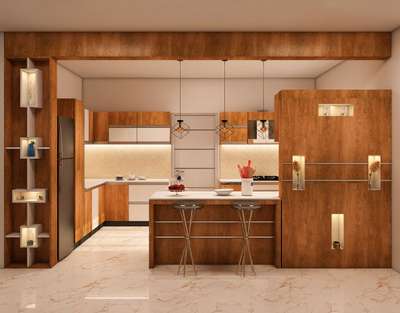 Kitchen, Storage, Lighting, Home Decor Designs by Interior Designer Elegant home interiors, Wayanad | Kolo