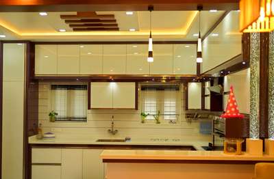 Kitchen, Lighting, Storage Designs by Interior Designer Sajeesh Venu, Thrissur | Kolo