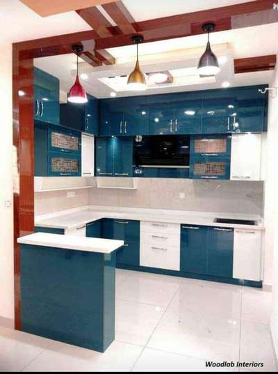 Ceiling, Kitchen, Lighting, Storage, Flooring Designs by Contractor Nazakat Ali, Gautam Buddh Nagar | Kolo
