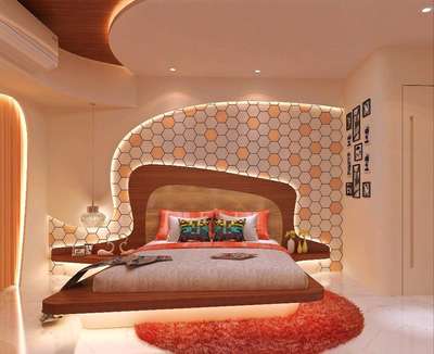 Bedroom, Furniture, Lighting, Storage Designs by Interior Designer Sahil Khan, Delhi | Kolo