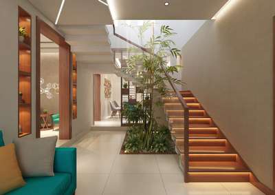 Living, Lighting, Staircase, Storage Designs by Interior Designer ubas , Thrissur | Kolo