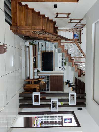 Wall, Furniture, Staircase, Living, Dining Designs by Contractor saburaj s raj, Thiruvananthapuram | Kolo