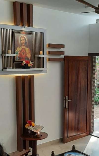 Door, Prayer Room, Storage Designs by Civil Engineer Ark Constructions, Thiruvananthapuram | Kolo