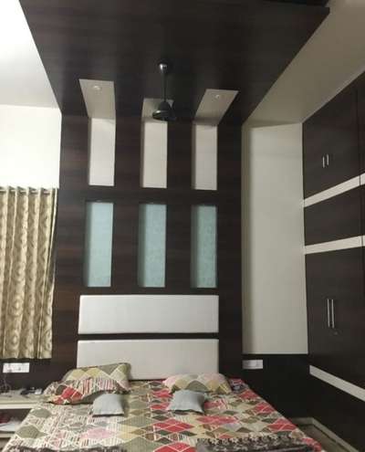 Furniture, Bedroom, Storage, Wall, Ceiling Designs by Interior Designer Vishnu Chandran, Palakkad | Kolo