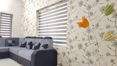 Living, Furniture, Home Decor, Wall Designs by Interior Designer Coversun Curtains n wallpaper, Ernakulam | Kolo