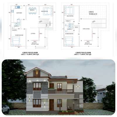 Exterior, Plans, Lighting Designs by Civil Engineer AJMAL T THAJUDEEN, Thiruvananthapuram | Kolo