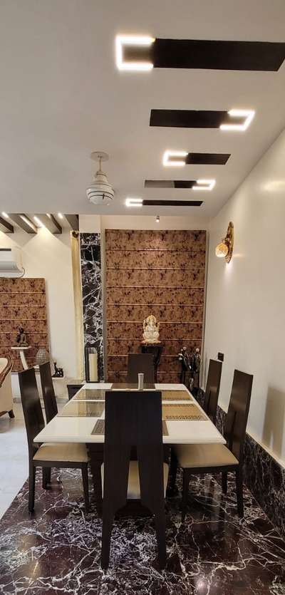 Ceiling, Lighting, Furniture, Table, Dining Designs by Architect Ritica Bhasin, Ghaziabad | Kolo