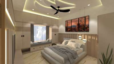 Ceiling, Lighting, Furniture, Storage, Bedroom Designs by Interior Designer Aziz Matka, Indore | Kolo