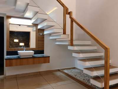Bathroom, Staircase Designs by Interior Designer Prathyush Anaikkal, Thrissur | Kolo