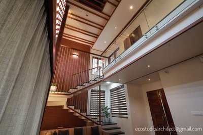 Ceiling, Lighting, Staircase Designs by Architect Christo Emmanuel, Kannur | Kolo