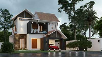Exterior Designs by Civil Engineer Green Ark  Architects  Builders, Thiruvananthapuram | Kolo