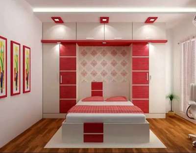 Bedroom, Furniture, Lighting, Storage, Wall Designs by Painting Works Akbar Ali, Gautam Buddh Nagar | Kolo