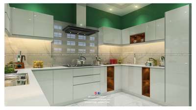 Kitchen, Lighting, Storage Designs by Interior Designer Artizan interiors, Kottayam | Kolo
