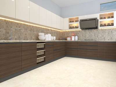 Kitchen, Lighting, Flooring, Storage Designs by Contractor anil pal, Gurugram | Kolo