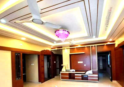 Ceiling, Lighting, Living, Storage Designs by Contractor Wasim Siddique, Bhopal | Kolo