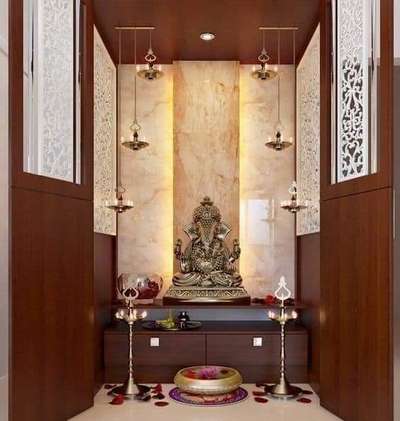 Lighting, Prayer Room, Storage, Home Decor Designs by Carpenter Sunder Singh, Alwar | Kolo