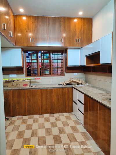 Kitchen, Lighting, Storage, Window Designs by Interior Designer Navas Nabeel, Kollam | Kolo