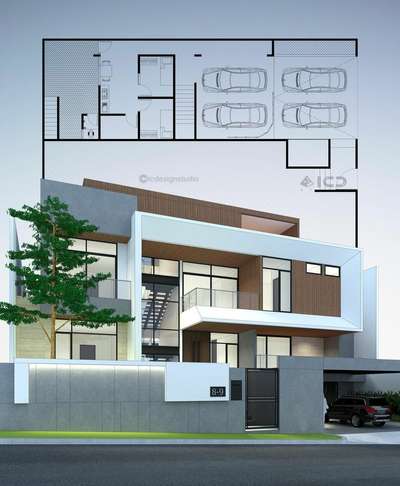 Exterior, Plans Designs by Architect ICD Architectural Studio, Kollam | Kolo