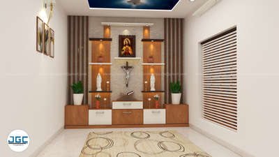 Lighting, Prayer Room, Storage Designs by Interior Designer Aswathy Vijayan, Kottayam | Kolo